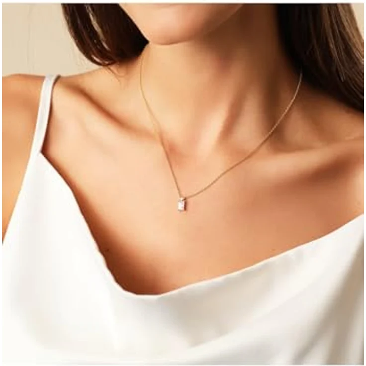 CHRIST Damen-Kette 925er Silber, recycelte Zirkonia, Gelbgold, One Size – Bild 2