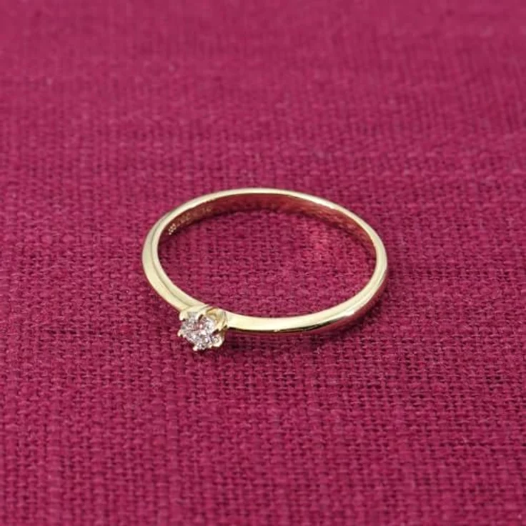 GLIZZ Damenring GL8653-56, Brillantring mit 0,10 ct Lab Grown Diamant in Gold 333, Ringgröße 56/17,8 – Bild 3