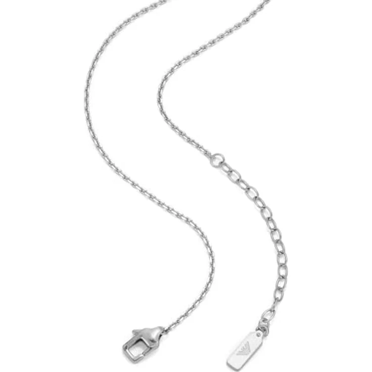 Emporio Armani Herren Halskette EGS3324040, silberfarbener Edelstahl mit mattem und glänzendem Finish, 525mm Länge – Bild 5