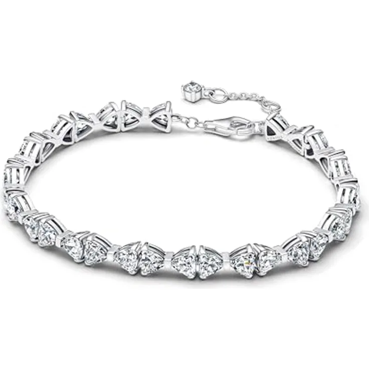 PANDORA Timeless Schleife Kettenarmband aus Sterling-Silber mit Zirkonia, Größe: 18cm, handgefertigt