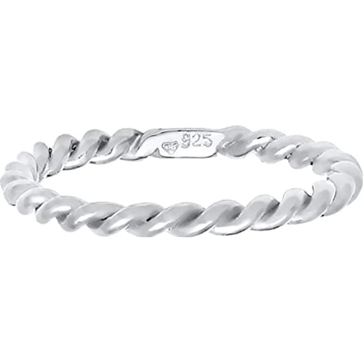 Nenalina Damenring Silber 925, polierter Kordelring mit hochglanzpolierter Oberfläche, ideal als Geschenk – Bild 3