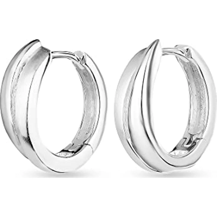 FAVS Damen-Creolen 925er Silber, klassisches Design, 1,4 cm Länge, Geschenkbox – Bild 1