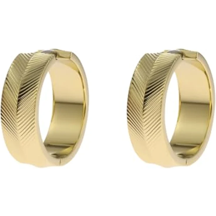 Fossil Damen Ohrringe aus goldfarbenem Edelstahl mit Bügelverschluss, 24,3 mm breit, poliert – Bild 4