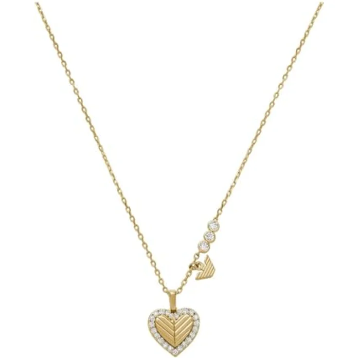 Emporio Armani Damen-Halskette aus Sterlingsilber mit Karabinerverschluss, Glänzendes Gold – Bild 1
