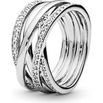 PANDORA Damen-Ring 925 Silber mit weißen Zirkonia, Größe 56 (17.8) - 190919CZ-56