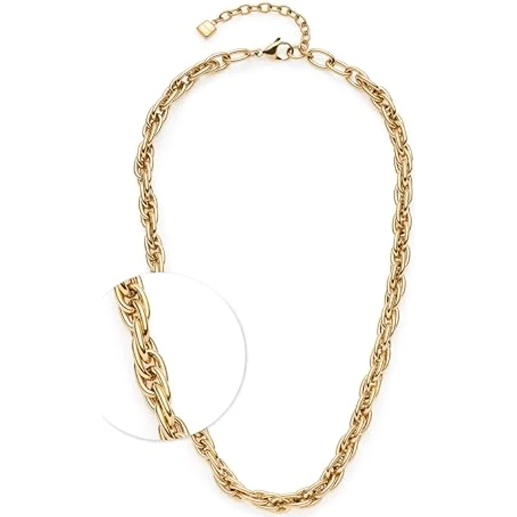 JEWELS BY LEONARDO Halskette Sina, goldfarbener Edelstahl, ineinander verschlungene Kettenglieder, 45-50 cm, Schmuck Geschenk für Frauen – Bild 1