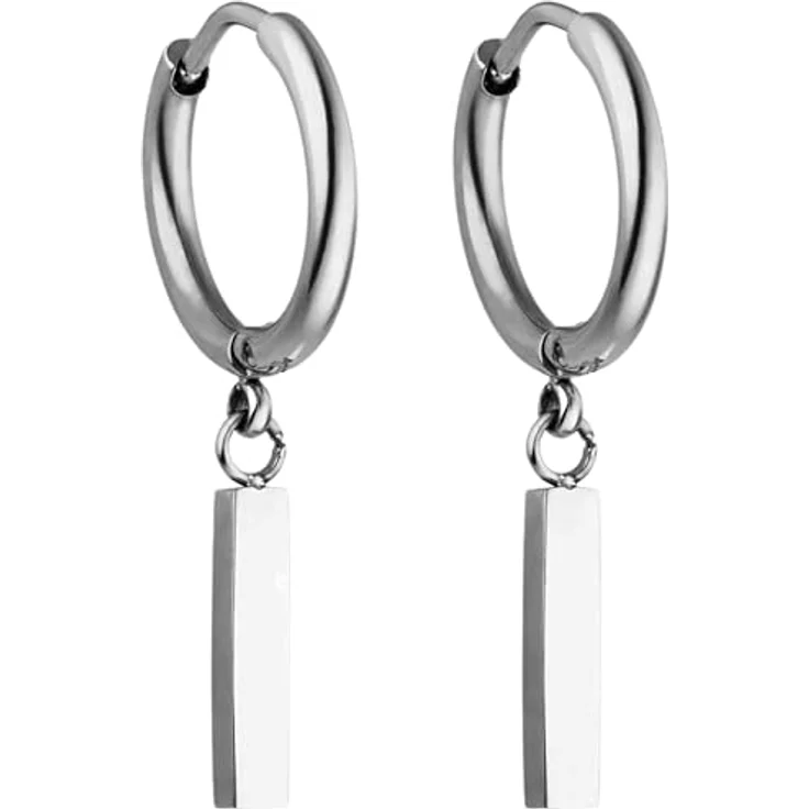 PURELEI Huli Hoop Creole Ohrringe, Silber, Damenohrringe aus langlebigem Edelstahl, wasserfest, 1,56 cm Durchmesser, eleganter Modeschmuck für individuellen Stil – Bild 1
