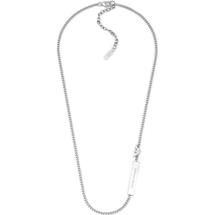 Emporio Armani Silberfarbene Herren Halskette EGS3309040, Edelstahl mit mattem und glänzendem Finish, 525 mm Länge – Bild 1