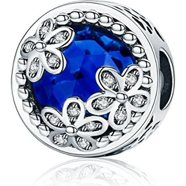 NINGAN Lovebeads Charm-Perle 925er-Sterlingsilber mit Zirkonia, transparent, für europäische Armbänder geeignet
