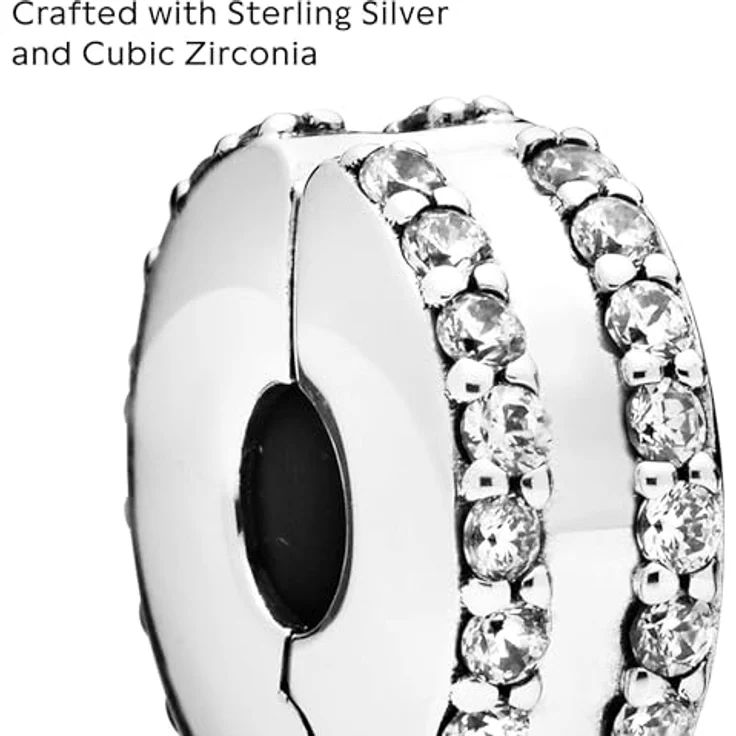 PANDORA Bead Charm 925, Clip-Charm aus Sterling-Silber mit Cubic Zirkonia und Silikonkern – Bild 3
