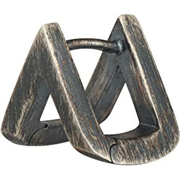 caÏ Herren Single Ohrring 925/- Sterling Silber, 13mm oxidiert silbergrau, modernes Design mit Etui – Bild 1