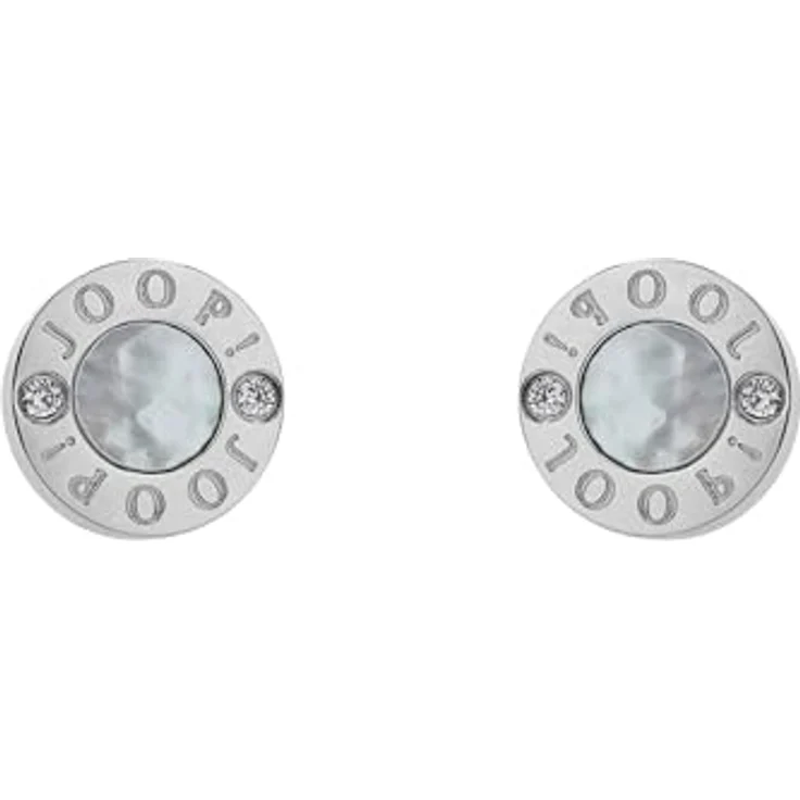 JOOP! Edelstahl Ohrstecker mit Perlmutt und 4 weißen Zirkonia, 10 mm, Weiß, in Schmuck Geschenk Box, 2039777 – Bild 4