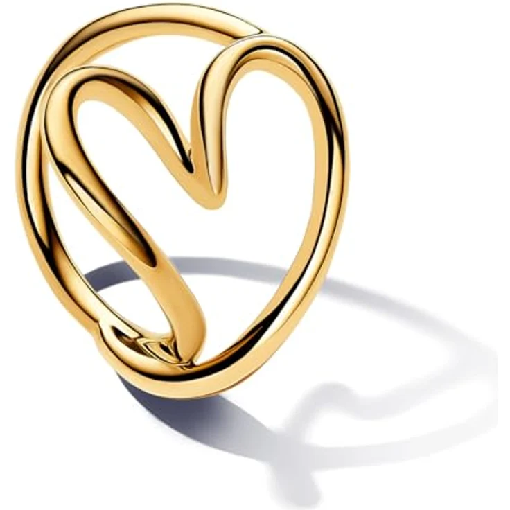 PANDORA Heart 14k Gold-plated Damenring, einzigartige Metalllegierung, Artikelnummer 163288C00