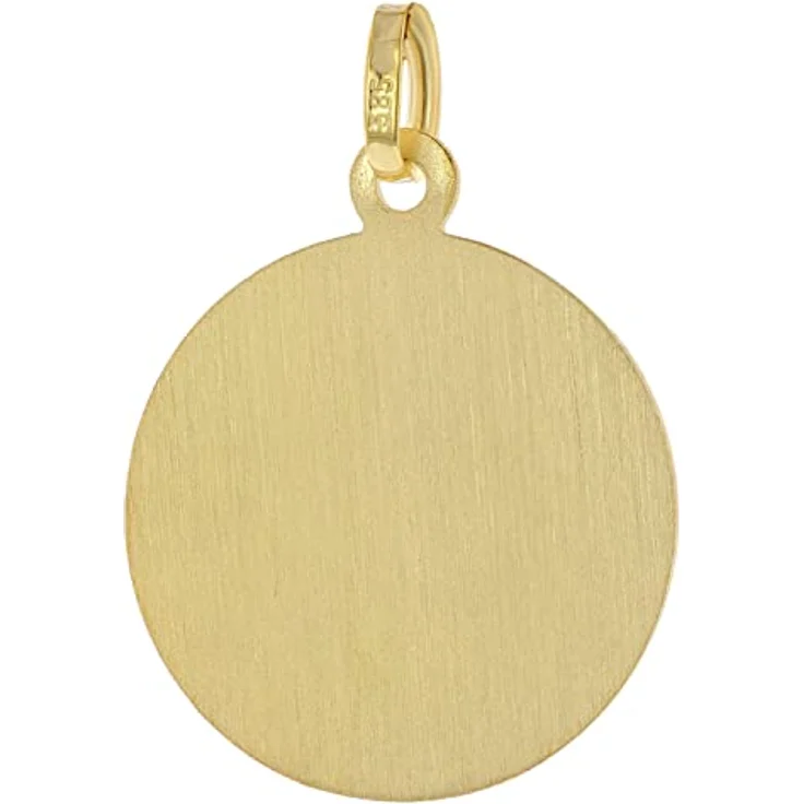 trendor Christophorus Gold 585 (14K) Schutzpatron Anhänger, 16 mm mit seidenmatter Oberfläche und Reliefprägung, gelbgold, perfekt als Geschenkidee für Damen und Herren – Bild 2