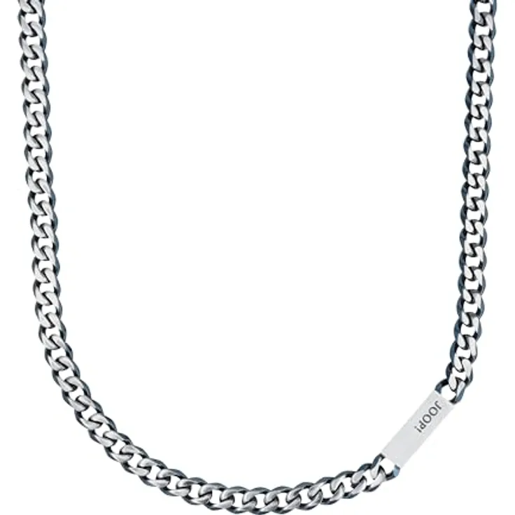 Joop! Herren Halskette aus Edelstahl, 60 cm, Panzergliederung, Silber, in Schmuck Geschenk Box