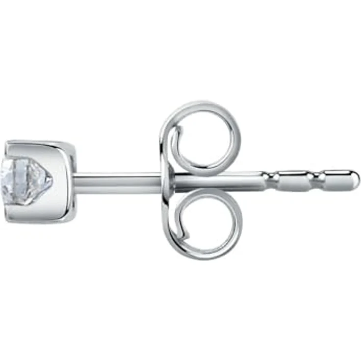 CHRIST Single-Ohrstecker aus 375er Weißgold mit Steckverschluss, 0,2 cm Länge – Bild 3