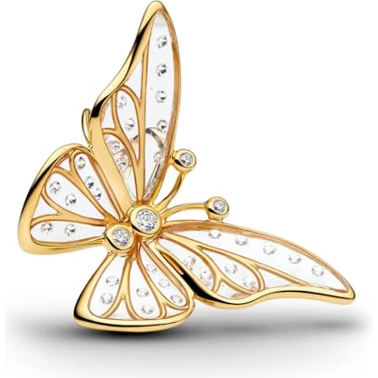PANDORA XL Charm Schmetterling, goldfarben mit Zirkonia-Steinen – Bild 2