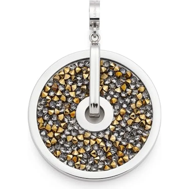 JEWELS BY LEONARDO Anhänger Clip & Mix Blanca, silberfarbener Edelstahl mit irisierenden Glaskristallen in Grau- und Bronzetönen, Clip M (4,8 mm Ø)