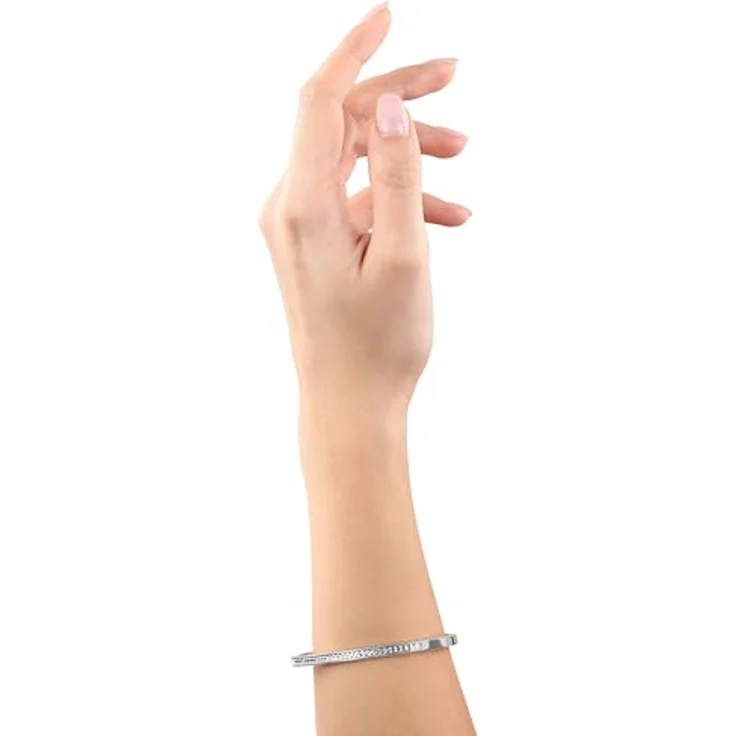 s.Oliver Damen Armreif Silber, Edelstahl mit Swarovski-Kristallen, Scharnierverschluss, inkl. Geschenkbox – Bild 2