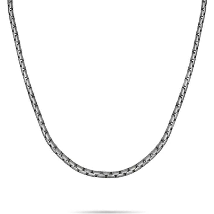 s.Oliver Herren Necklace - Halskette aus mattiertem Edelstahl in IP Gun, 55 cm Venezianerkette, wasserfest & hautfreundlich – Bild 1