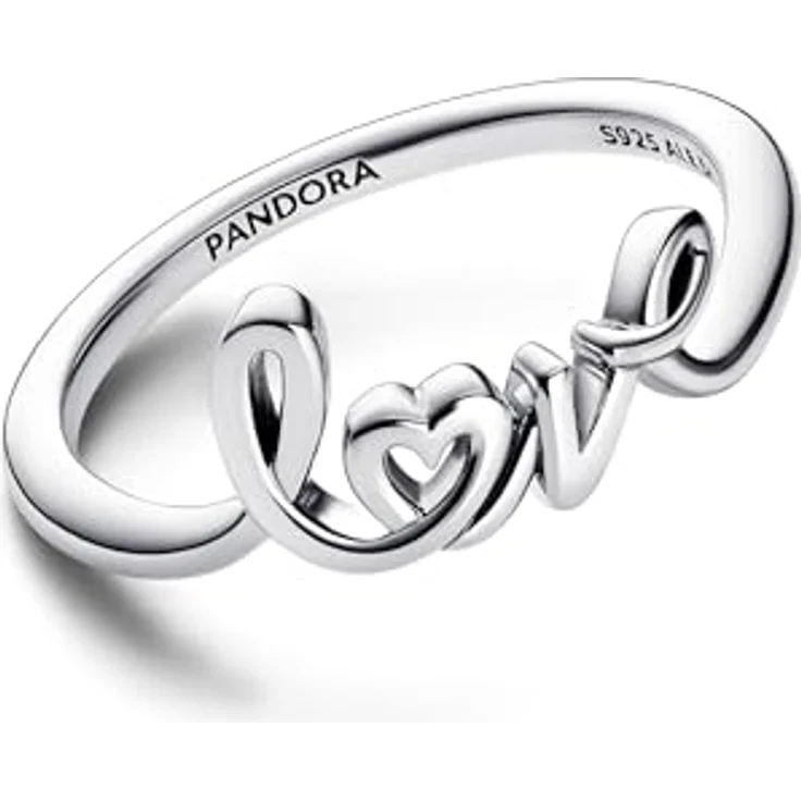 PANDORA Moments Handgeschriebenes Love Ring, vergoldete Metalllegierung, Größe 52, Herz-Design – Bild 2