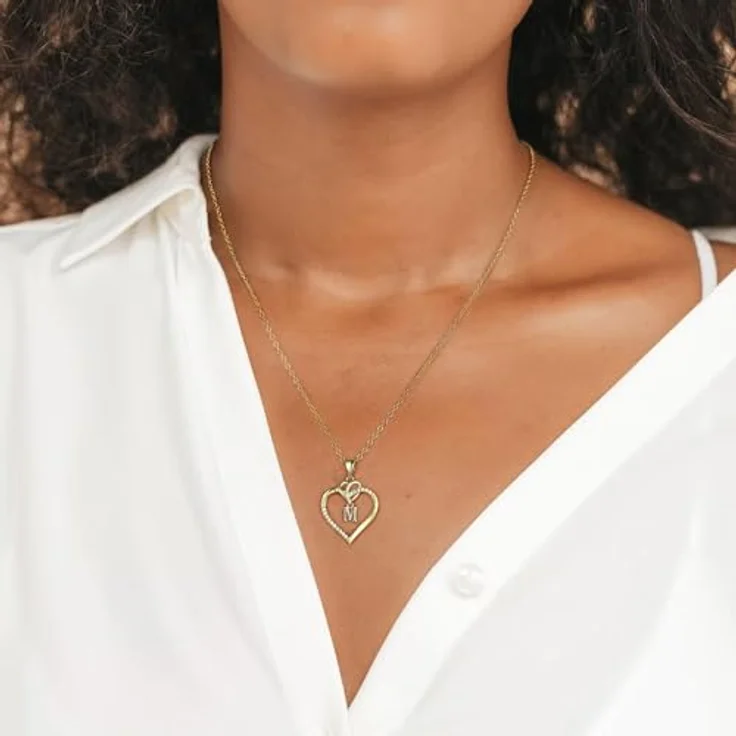 TINGN Herz Buchstaben Halskette, 14K vergoldet mit Buchstabe G, personalisierte Zierkette für Damen, 18" + 2" Verlängerung, perfekt als Geschenk für Frauen und Mädchen – Bild 4