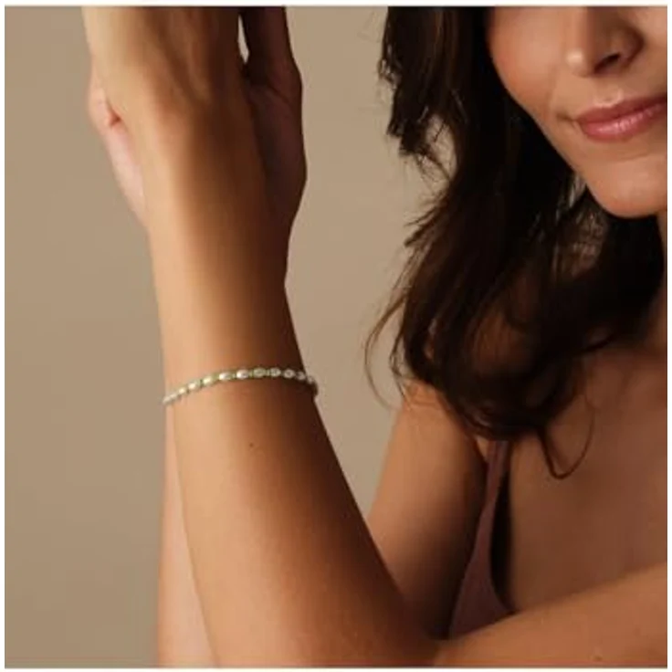 Guido Maria Kretschmer Damen-Armband Edelstahl mit Muschelkern-Perle, One Size, Gold/Grün, 32030091 – Bild 2