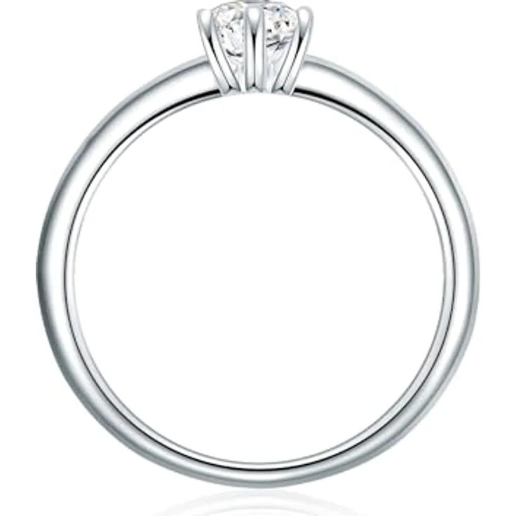 Trilani Damen Solitär-Ring 925/- Sterling Silber mit Zirkonia im Brillantschliff, Gravur "Ich liebe Dich", elegant und zeitlos, ideal als Verlobungsring oder Brautschmuck – Bild 2