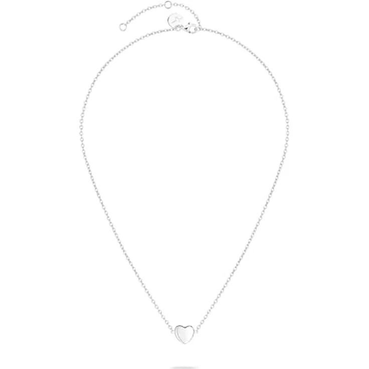 Tamaris Halskette TJ-0621-N-45, Edelstahl mit filigranem Herzanhänger, 45 cm, Karabinerverschluss, IP Silber poliert, im Stoffbeutel – Bild 2