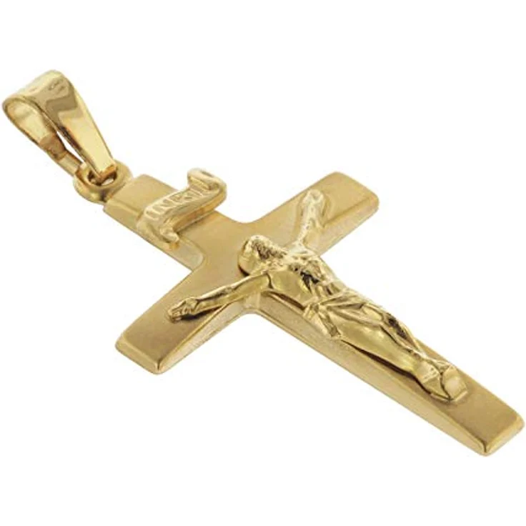 trendor Kettenanhänger Kruzifix 24 mm, Gold 750/18 Karat, edler Gold-Schmuck für Damen und Herren – Bild 2