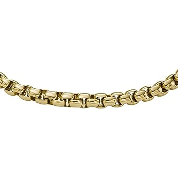 Fossil Herren-Gliederarmband All Stacked Up, Edelstahl goldfarben mit poliertem Finish, 200mm+20mm, Karabinerverschluss – Bild 5