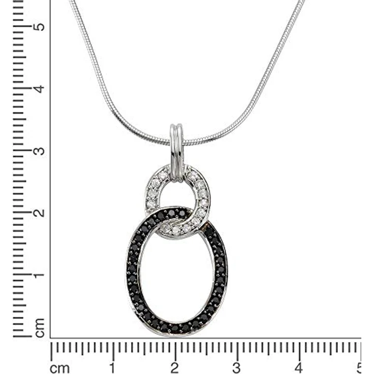 Celesta Damen-Halskette 925/- Sterling Silber, 42 + 5 cm, Glänzend, Zirkonia weiß, inkl. Etui – Bild 3