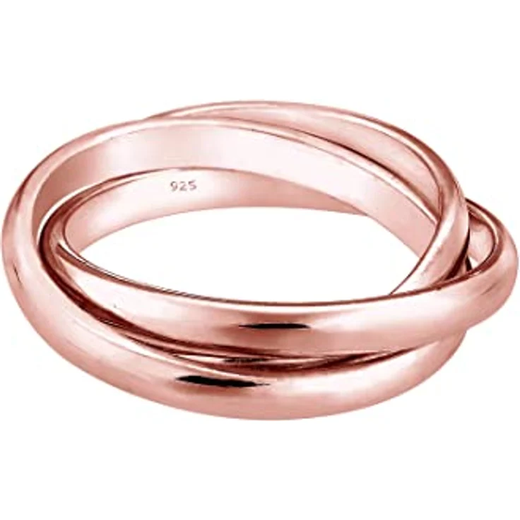 Elli Ring Damen Wickel Trio Basic, 925 Sterling Silber rosévergoldet, handgefertigt und anlaufgeschützt – Bild 2