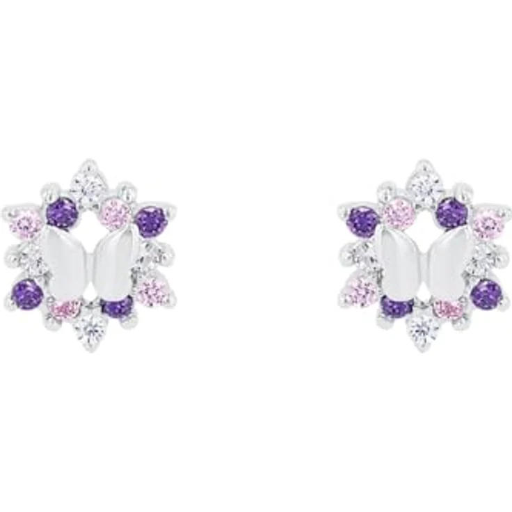 Prinzessin Lillifee Paar Ohrstecker Schmetterling, 925 Sterling Silber mit Zirkonia, 7 mm – Bild 2
