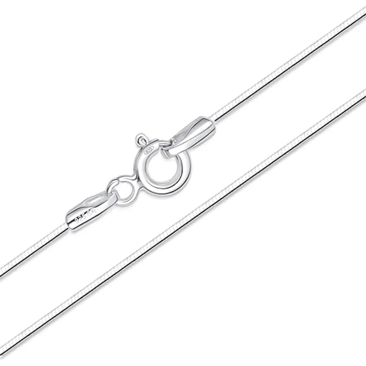 Amberta 925 Sterling Silber Schlangenkette für Damen und Herren, super dünne 45 cm Halskette aus hochwertigem Sterlingsilber – Bild 1