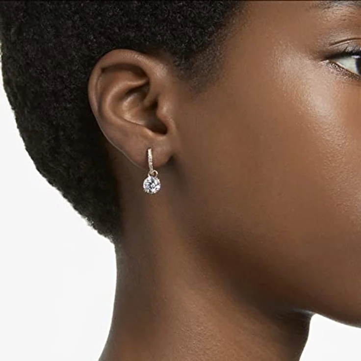 Swarovski Stilla Ohrringe, Rosé Vergoldete Ohrstecker mit Strahlenden Kristallen und Pavé-Details – Bild 4