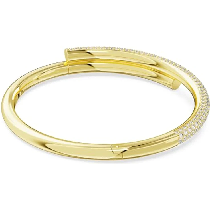 Swarovski Dextera Armreif, Vergoldetes Damenarmband mit Klarem Pavé, Magnetverschluss – Bild 4