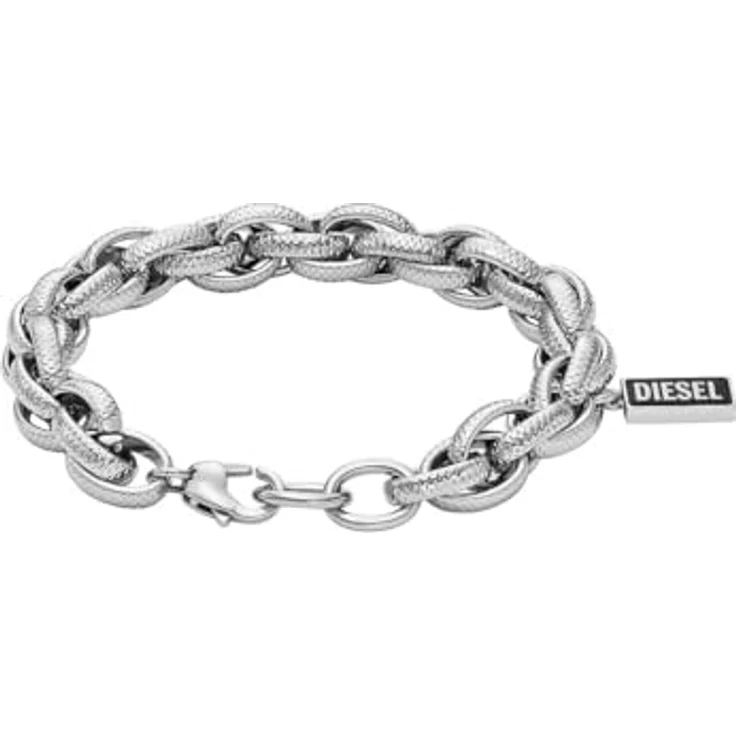 Diesel Herren-Gliederarmband DX1514040, Achat schwarz mit gebürstetem Finish und Karabinerverschluss – Bild 2