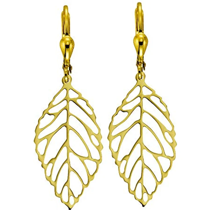Fascination by Ellen K. Damen Ohrhänger, 8 Karat 333 Gelbgold, polierte Blattform, Modell 324330084 – Bild 2