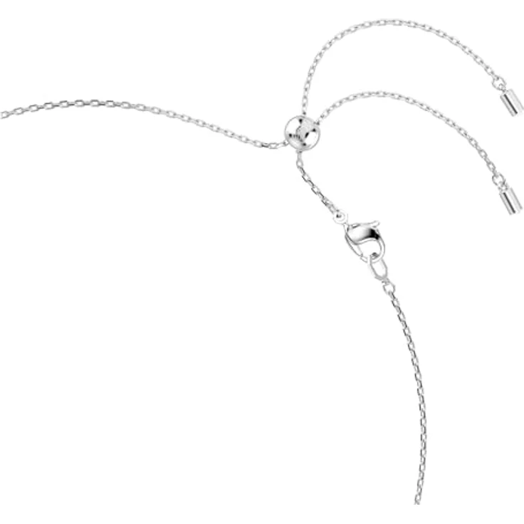 Swarovski Constella Halskette, Rhodinierte Damenhalskette mit Kristallperlen und Zirkonia, Länge: 38-48 cm, inklusive Kugelschiebeverschluss – Bild 3