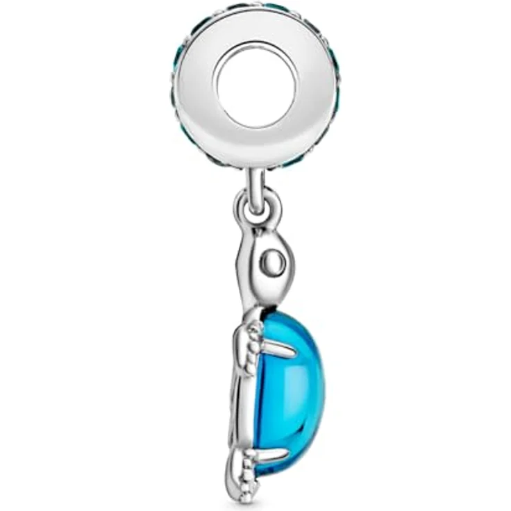 Pandora Charm-Einhänger Murano Glass Sea Turtle Dangle Charm, 925er Silber mit blauer Glasperle und bunten Schmuckkristallen – Bild 3