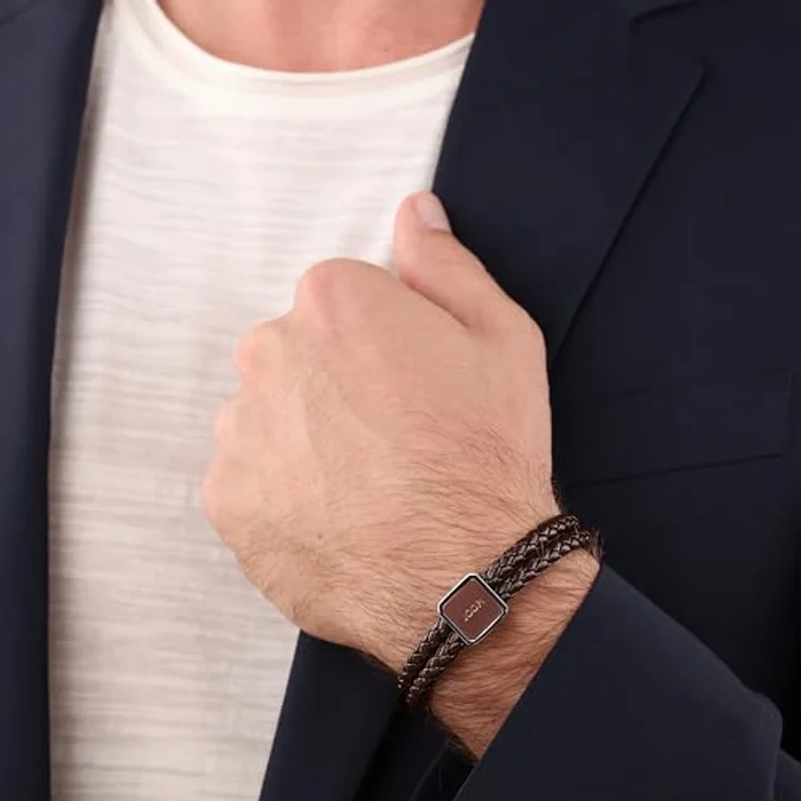 JOOP! Herren-Armband Edelstahl, 18,5+1,5+1,5 cm, Silber, matt-glänzende Oberfläche, in Schmuck Geschenk Box, 2038036 – Bild 2