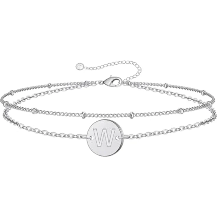 TINGN Initial-Armband für Damen, 18K vergoldet mit Buchstaben A-Z, 6 Zoll Innendurchmesser + 2 Zoll Verlängerungskette, personalisiertes Monogramm-Armband für Teenager-Mädchen, Weihnachtsgeschenke – Bild 1