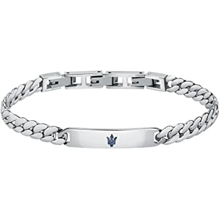 Maserati Jewels Herren Armband, aus blauem IP-Stahl mit Clipverschluss, 22 cm - JM222AVD05
