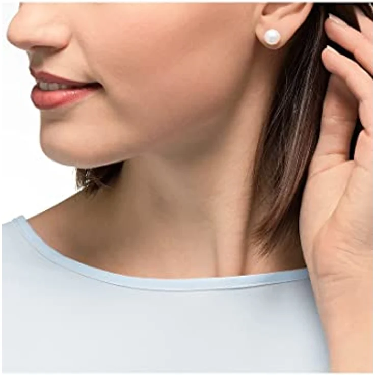 CHRIST Damen-Ohrstecker 925er Silber rhodiniert mit Süßwasserperle, eleganter Ohrschmuck für Business und Gala – Bild 3