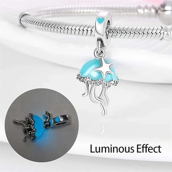 HappyStar Beads Charm, 925 Sterling Silber Dangle Anhänger mit 5A-Zirkonen, passend für europäische Charm-Armbänder, inkl. kostenlose Abstandsperle in beliebiger Farbe – Bild 3