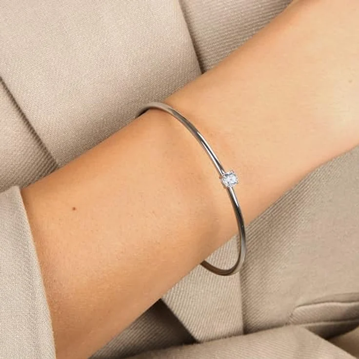 Morellato Damenarmband CERCHI Kollektion, Edelstahl mit Steinen, Durchmesser 6.03 cm, Karabinerverschluss, SAKM63 – Bild 5