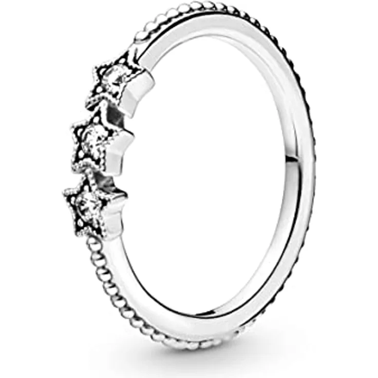 Pandora 198282CZ Tiara Wishbone Ring, Damenring aus 925 Sterlingsilber mit 5 weißen Zirkonias, Größe 56/17,8