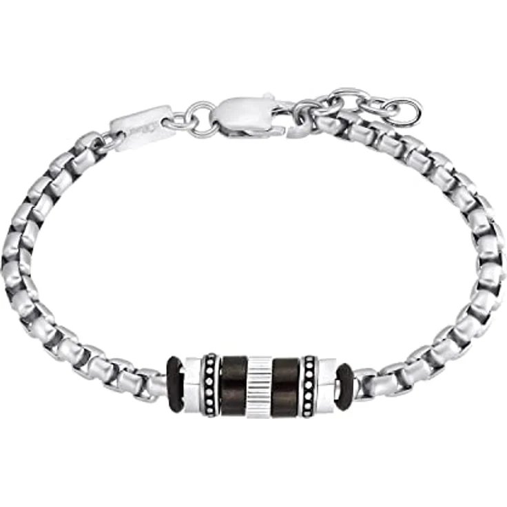 s.Oliver Edelstahl Armband Herren, flexibles Armschmuck mit matter Oberfläche, 20+2 cm mit Karabinerverschluss, in Schmuck Geschenk Box – Bild 1
