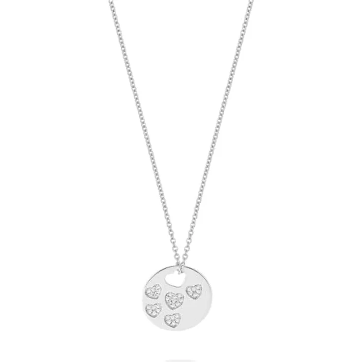 JETTE Damen-Halskette 925er Silber, recycelte Kette mit 33 Zirkonia, One Size